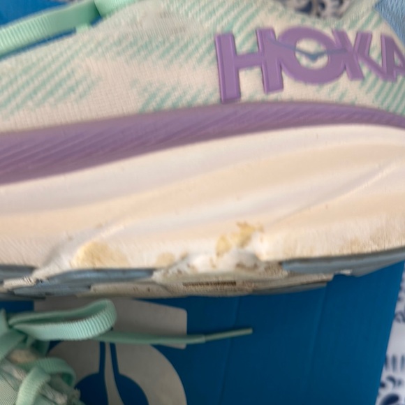 Hoka Clifton9 Women’s green and Purple Sneakers with Maximal Cushioning-size 7B - Picture 11 of 13